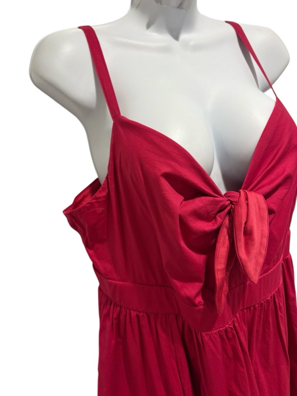 TORRID Mini Poplin Tie-Front Skater Dress Berry Size 0/L - Picture 3 of 13